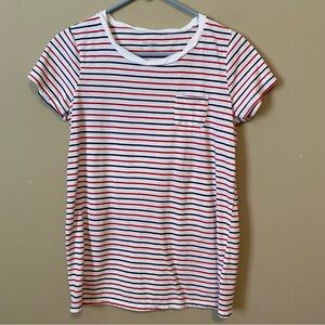 Motherhood Maternity Red and blue Striped Tee